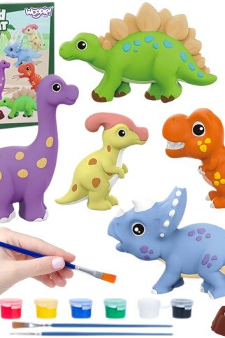 WOOPIE DIY tapybos rinkinys: Pasidarykite gipso liejamų figūrėlių ir juos nudažykite - dinozaurų rinkinys WOOPIE DIY tapybos rinkinys: Pasidarykite gipso liejamų figūrėlių ir juos nudažykite - dinozaurų rinkinys