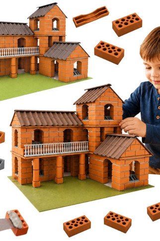 WOOPIE DIY plytų vilos statybos rinkinys 461 vnt. vaikams WOOPIE DIY plytų vilos statybos rinkinys 461 vnt. vaikams