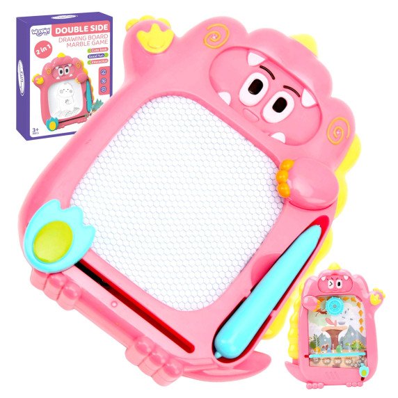 WOOPIE Znikopy magnetinis lenta 2in1 arkadinė žaidimų mašina Pinball Flipper rožinė