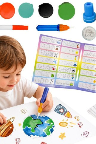 WOOPIE Magiška šepetėlio kūrybinė rinkinys piešimui antspaudu vaikams nuo 3 metų WOOPIE Magiška šepetėlio kūrybinė rinkinys piešimui antspaudu vaikams nuo 3 metų