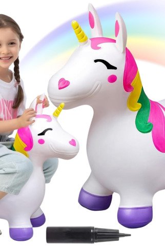 WOOPIE Guminis Šokėjas šokinėjimui Šventasis vienaragis Balta + Pompa WOOPIE Guminis Šokėjas šokinėjimui Šventasis vienaragis Balta + Pompa
