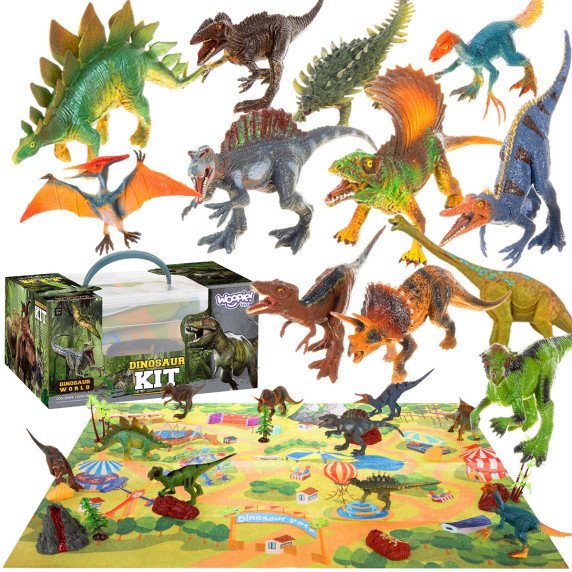 Didelių dinozaurų XXL figūrų rinkinys WOOPIE + kilimas 