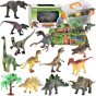 WOOPIE Dinozaurų parko rinkinys žaislai + kilimėlis ir aksesuarai 23 vnt.