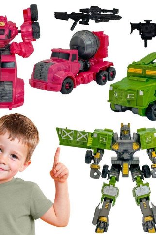 WOOPIE Transformuojantys Robotai 4-in-1 Mušamųjų Automobilių Rinkinys