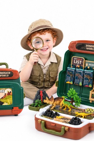 WOOPIE Dinozaurų Pasaulio lagaminas - Edukacinė Dinozaurų Tyrėjo Rinkinys WOOPIE Dinozaurų Pasaulio lagaminas - Edukacinė Dinozaurų Tyrėjo Rinkinys