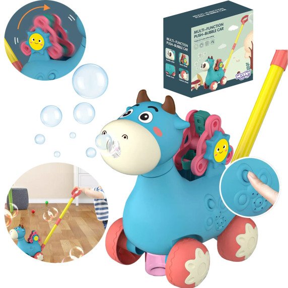 WOOPIE Stumkite karvę su garsu ir muilo burbulais mėlynąja spalva