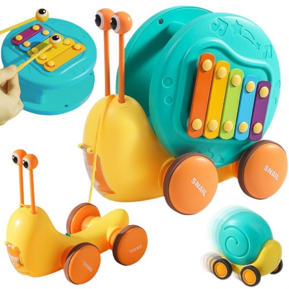 WOOPIE 4-in-1 vilkikas šikšnosparnių, cimbalių, pojūčių ratų, paleidimo sviedinio + mažas automobilis