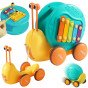 WOOPIE 4-in-1 vilkikas šikšnosparnių, cimbalių, pojūčių ratų, paleidimo sviedinio + mažas automobilis