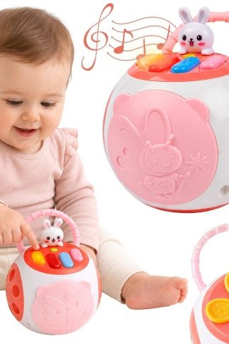 WOOPIE Formų rūšiavimo pamokantis pianinas vaikams, rožinis WOOPIE Formų rūšiavimo pamokantis pianinas vaikams, rožinis