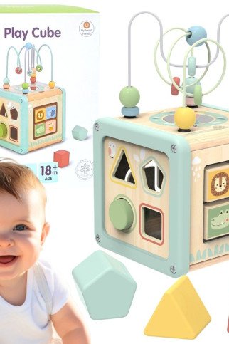 WOOPIE GREEN Medinis Veiklos Kubas Daugiafunkcinis Edukacinis Rūšiuotojas WOOPIE GREEN Medinis Veiklos Kubas Daugiafunkcinis Edukacinis Rūšiuotojas