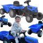 WOOPIE Pėdomis Vairuojamas Traktorius Farmer GoTrac MAXI PLUS su Puspriekabės mėlynomis Tyliais Ratais