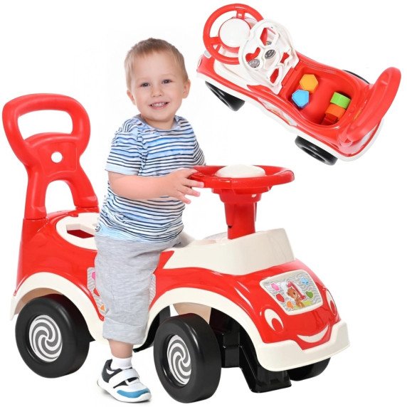WOOPIE 4-in-1 Riedlenta Su Rinkiamaisiais Ratukais Stūmiklis Vaikštinėjimas + Ragelis Saugykla