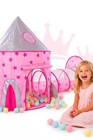 WOOPIE Princesės rūmai Palapinė XXL Tuneliuose Namelis Sausraskas Bazineibagai WOOPIE Princesės rūmai Palapinė XXL Tuneliuose Namelis Sausraskas Bazineibagai