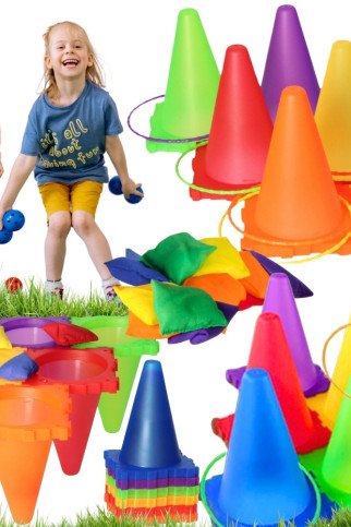 WOOPIE Sodo žaidimų rinkinys 3 į 1 Mesti į taikinį, konusus, žiedus, maišus 30 vnt. WOOPIE Sodo žaidimų rinkinys 3 į 1 Mesti į taikinį, konusus, žiedus, maišus 30 vnt.