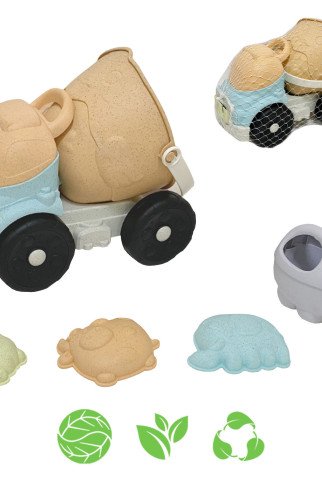 WOOPIE GREEN Smėlio kėbulės rinkinys 9 vnt. IŠSKIRTINAI DEGRADUOJANTI ORGANINĖ MEDŽIAGA