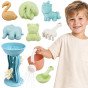 WOOPIE GREEN Smėlio rinkinys su sukamąja ratu ir laistytuvu 10 vnt. BIODEGRADUOJAMAS ORGANINIS MEDŽIAGAS