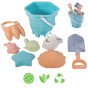 WOOPIE GREEN Smėlio kibiras rinkinys 8 vnt. BIOGDNĖŽŲ ORGANINIŲ MATERIALES