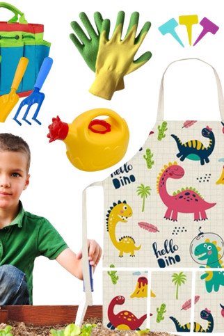 WOOPIE Mažo sodo darbininko rinkinys 15 vnt. Dinozaurai WOOPIE Mažo sodo darbininko rinkinys 15 vnt. Dinozaurai