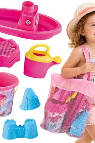 WOOPIE Smėlio rinkinys su valtį ir krepšį priedų 9 vnt. Rožinis paplūdimys WOOPIE Smėlio rinkinys su valtį ir krepšį priedų 9 vnt. Rožinis paplūdimys