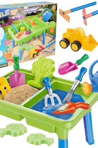 WOOPIE Vandens staliukas 2in1 Smėlio dėžė 13 priedų. WOOPIE Vandens staliukas 2in1 Smėlio dėžė 13 priedų.