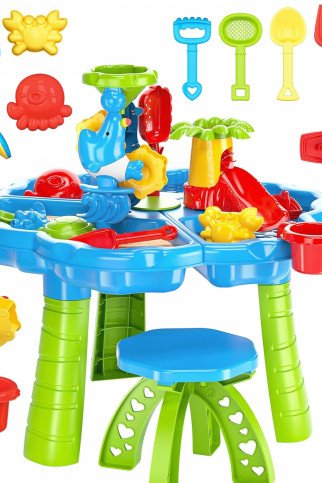 WOOPIE vandens staliukas 2 in 1 smėlio dezinfekavimo įrankis su kėde Aquaparkas su delfinu WOOPIE vandens staliukas 2 in 1 smėlio dezinfekavimo įrankis su kėde Aquaparkas su delfinu