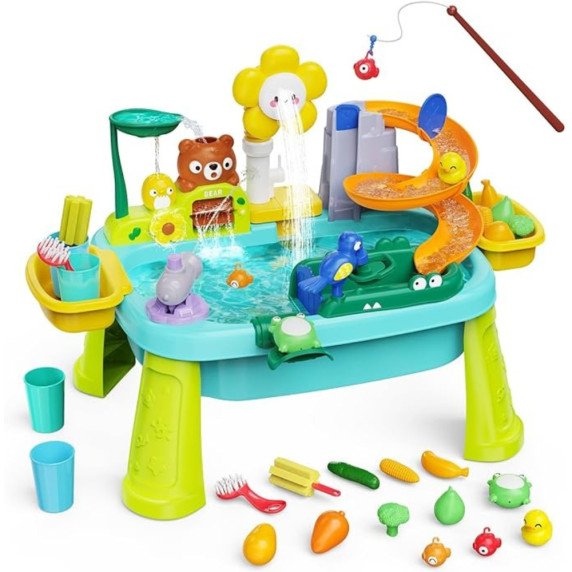 WOOPIE 4-in-1 Vandens stalas, žvejybos žaidimas, praustuvas, vandens slaitas, gėlė.