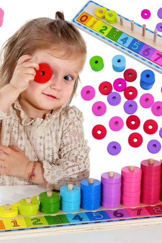 WOOPIE GREEN Montessori skaičiavimo ir spalvų mokymo dėlionė 56 vnt. WOOPIE GREEN Montessori skaičiavimo ir spalvų mokymo dėlionė 56 vnt.