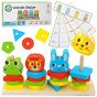 WOOPIE GREEN Montessori galvosūkių piramidės gyvūnai 27 vnt FSC
