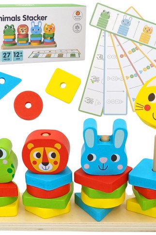 WOOPIE GREEN Montessori galvosūkių piramidės gyvūnai 27 vnt FSC WOOPIE GREEN Montessori galvosūkių piramidės gyvūnai 27 vnt FSC