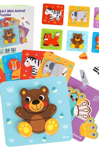 WOOPIE GREEN Mediniai galvosūkiai su gyvūnais Montessori FSC 34 vnt. WOOPIE GREEN Mediniai galvosūkiai su gyvūnais Montessori FSC 34 vnt.