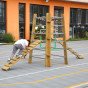 KLASIKINIS PASAULIO EDU Medinis šlaitas tiltas į žaidimo aikštelę sertifikatai