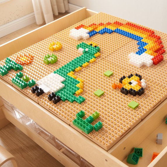 MASTERKIDZ STEM Kaladėlių rinkinys 135 vnt. su 4 vnt. dėklais.
