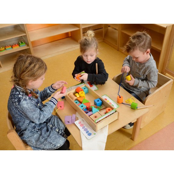 Didelis medinis Montesori siūlų įtraukiklis MASTERKIDZ