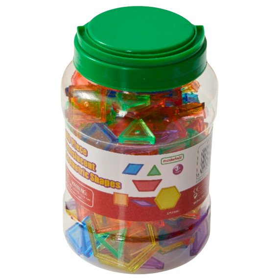 MASTERKIDZ Skaidrios geometrinės figūros (140 vnt.)
