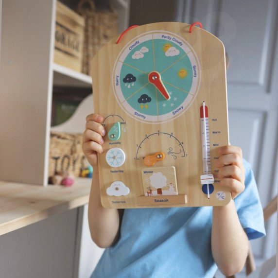 Tooky Toy Edukacinė Montesori dėžutė-žaidimas Rebusas Oro lentelė su abaku 6 viename nuo 3 metų