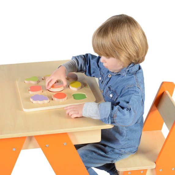 MASTERKIDZ Medinis formų rūšiavimo žaislas Spalvingi vaisiai Montessori