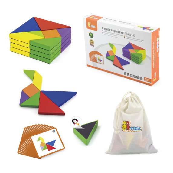 VIGA Tangram Medinis Loginis Žaidimas Galvosūkis FSC Sertifikuotas