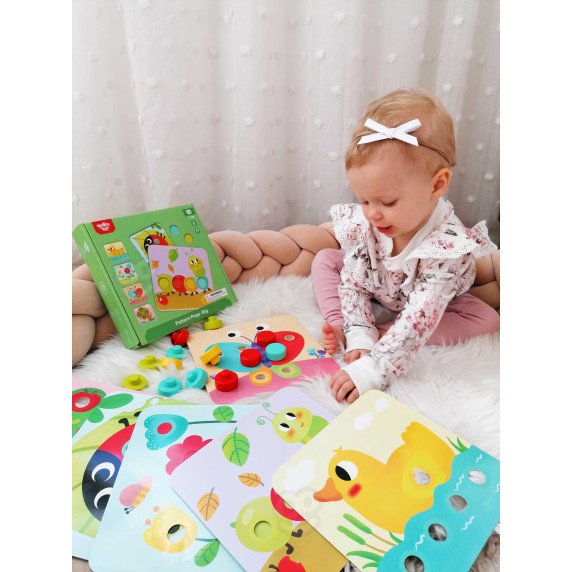 TOOKY TOY Žaislai su įdomiais blokais vaikams, mokymas atpažinti gyvūnus, formą, spalvas + lentos