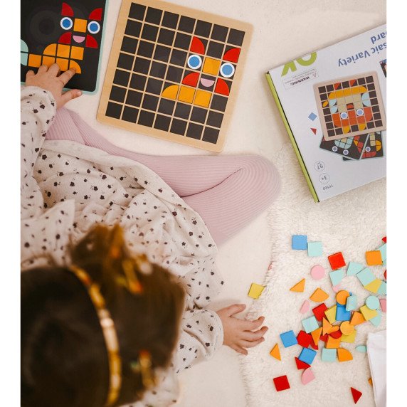 TOOKY TOY Medinis mozaikinis Montessori galvosūkis