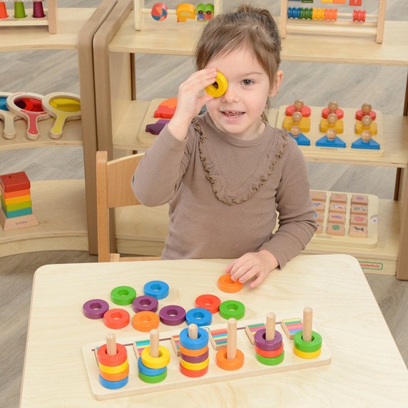 MASTERKIDZ Montessori skaičiavimo ir spalvų mokymosi galvosūkis su rikiuokliu