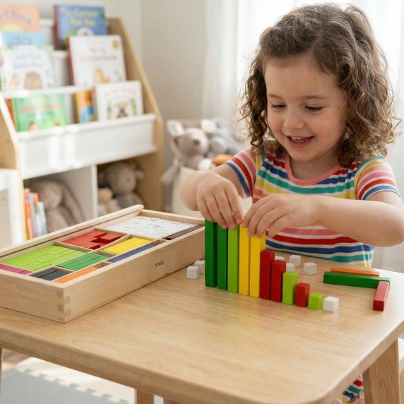 VIGA mediniai mokomieji lazdelės matematiniai Cuisenaire blokai