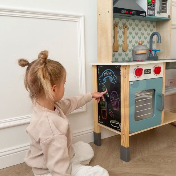 Stambi medinė vaikų virtuvė TOOKY TOY, 10 dalių, FSC