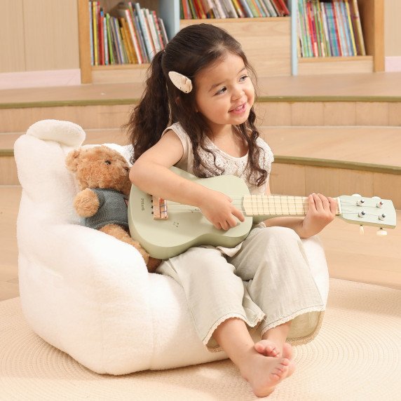 Viga Medinis Ukulelės Gitara vaikams Žalia su Muzikiniais Simboliais