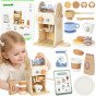 TOOKY TOY Medinis kavinės rinkinys - Baristo ekspreso aparatas