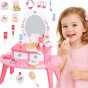 TOOKY TOY Rožinis medinis makiažo staliukas su veidrodžiu