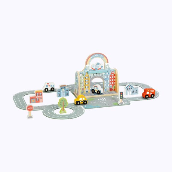 TOOKY TOY Mini miesto mobilus automobiliukų rinkinys
