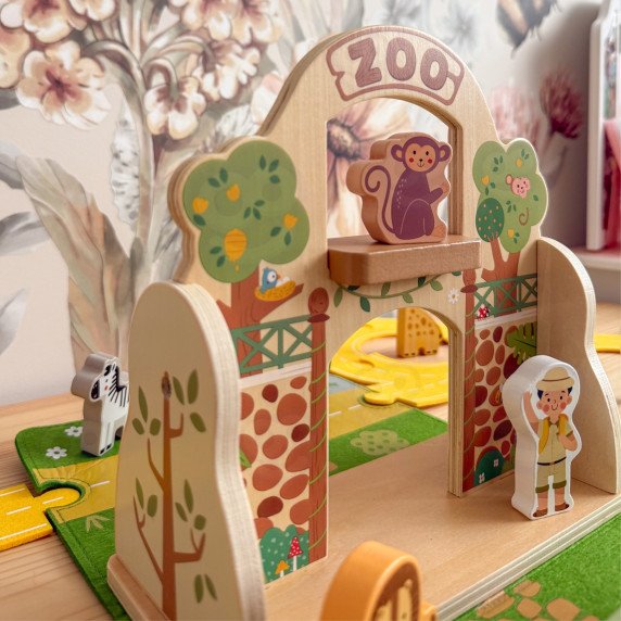TOOKY TOY Mini Zoo Portable Gyvūnų Krepšio Rinkinys