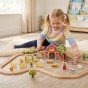 TOOKY TOY Medinė ūkininkavimo traukinio rinkinys 48 vnt.