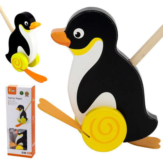 Medinis pingvinų stumoklis „Viga Toys“