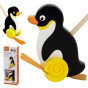 Medinis pingvinų stumoklis „Viga Toys“
